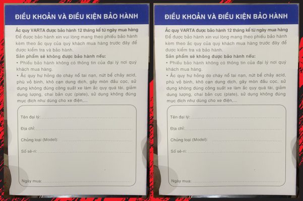 Điều kiện để bảo hành bình varta chính hãng 12 tháng tại cuuhootosaigon.com