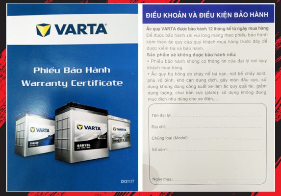 Điều kiện để bảo hành ắc quy varta chính hãng 12 tháng