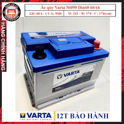 ắc quy varta 56090 din60 60ah chính hãng