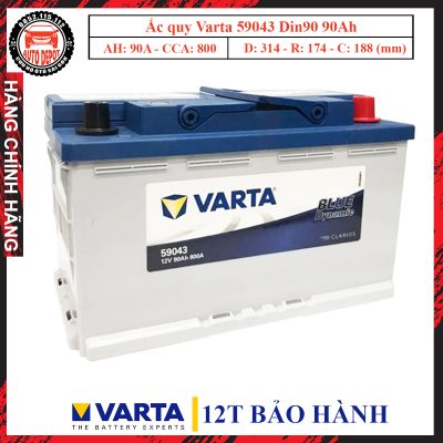 noi ban ac quy varta 59043 din90 90ah chinh hang cho o to