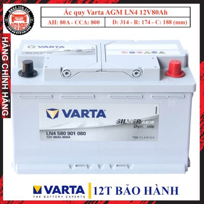ắc quy chính hãng agm ln4 12V80ah giá tốt nhất tại auto depot cuuhootosaigon.com