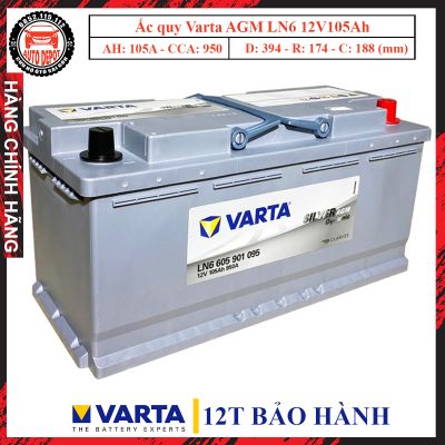 dai ly ac varta agm ln6 12v105ah chinh hang nhap tu duc tai auto depot