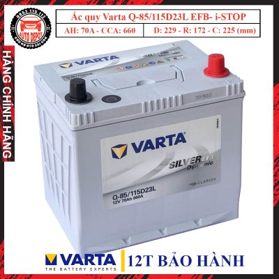 Ắc quy varta Q85 115D23L EFB iStop 70ah chính hãng đang được bán tại Auto Depot giá rẻ