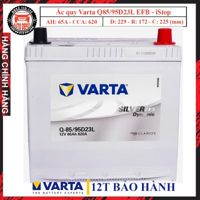 Ắc quy varta Q85 95D23L EFB iStop 65ah chính hãng đang được bán tại Auto Depot giá rẻ